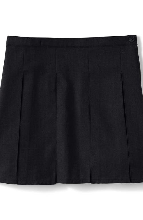 LANDS' END LANDS' END SCHOOL UNIFORM GIRLS SOLID BOX PLEAT SKIRT TOP OF KNEE