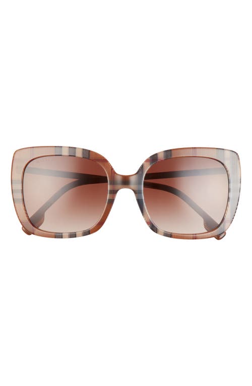 burberry 54mm Gradient Square Sunglasses in Check Brown/Gradient Brown at Nordstrom