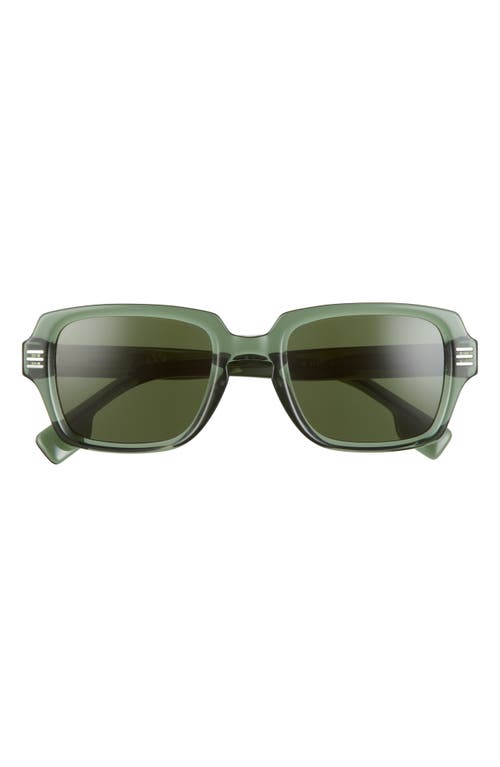 Shop Burberry 51mm Rectangular Sunglasses In Green/dark Green