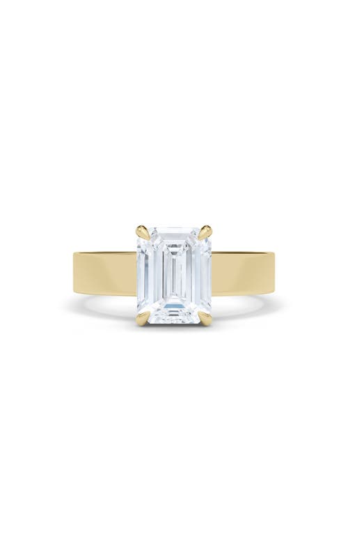 Hautecarat Emerald Cut Cigar Lab Created Diamond Ring In 2.00ctw 18k Yellow Gold