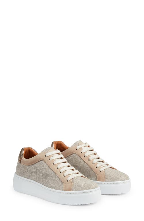 Lk Bennett Lift Sneaker In Cream/gold