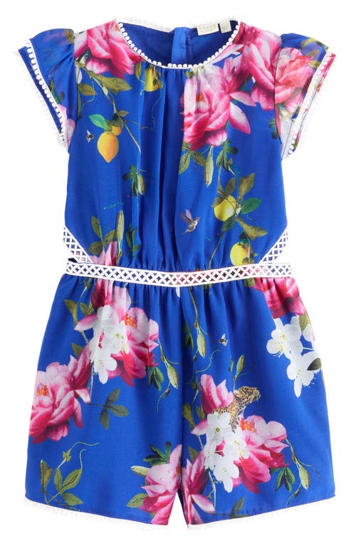 Shop Baker By Ted Baker Kids' Citrus Bloom Romper In Blue