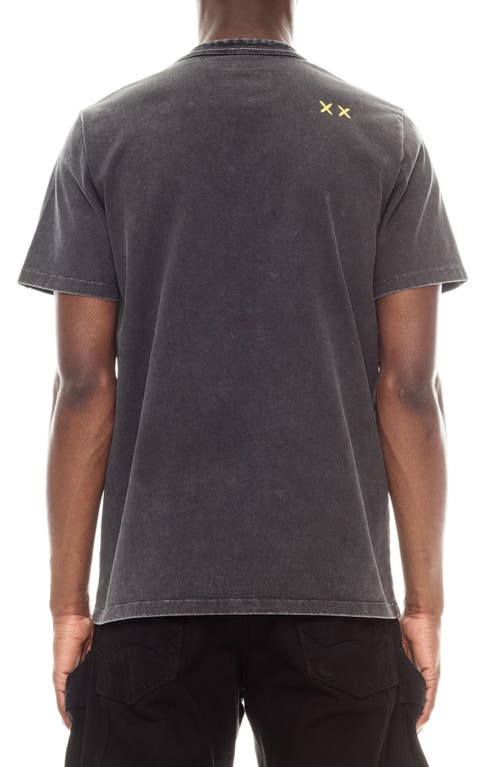 Cult Of Individuality Relaxed Graphic T-shirt In Vintage Charcoal