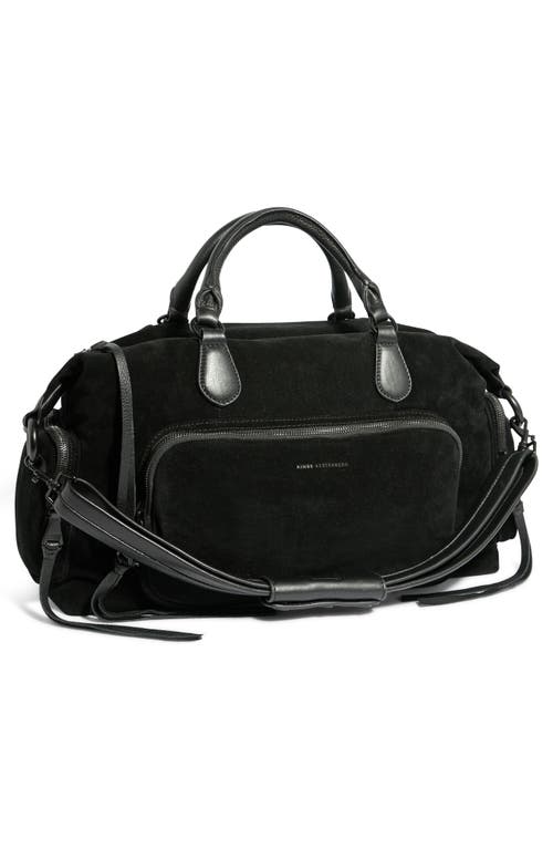 Aimee Kestenberg Away We Go Suede Shoulder Bag In Black Suede