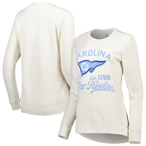Women's Pressbox Cream North Carolina Tar Heels Old Standard Pennant Knobi Raglan Pullover Sweatshirt