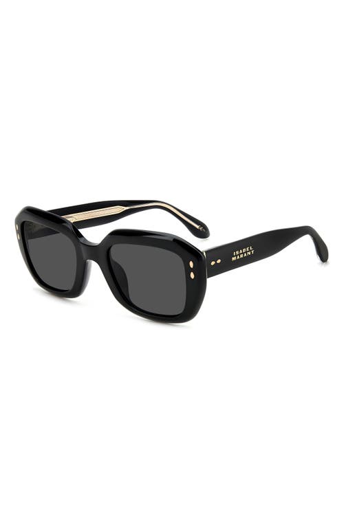 Shop Isabel Marant The New 52mm Rectangular Sunglasses In Black/grey