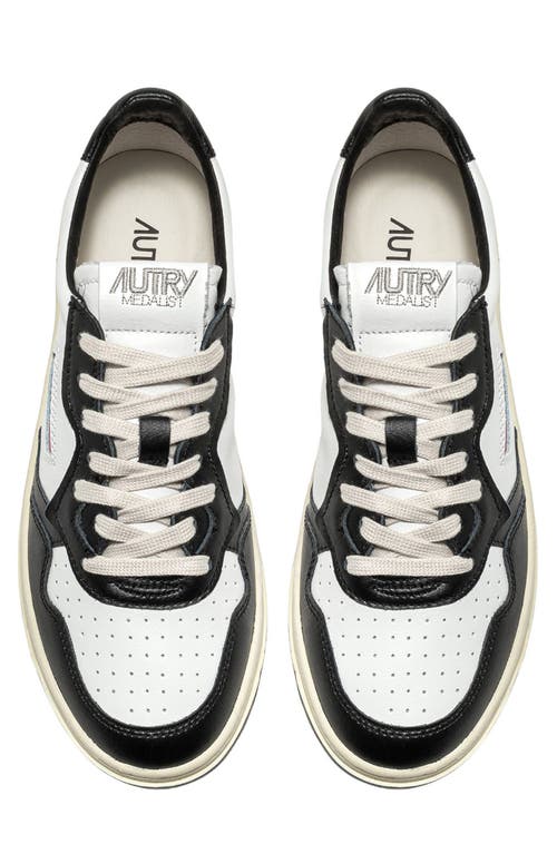 Shop Autry Medalist Low Sneaker In Wht/blk