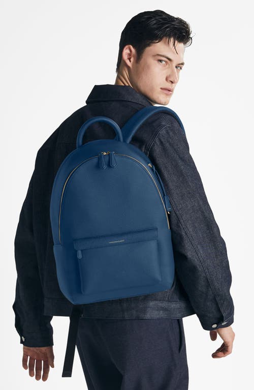 Maison De Sabre Zip Leather Backpack In Pacific Blue