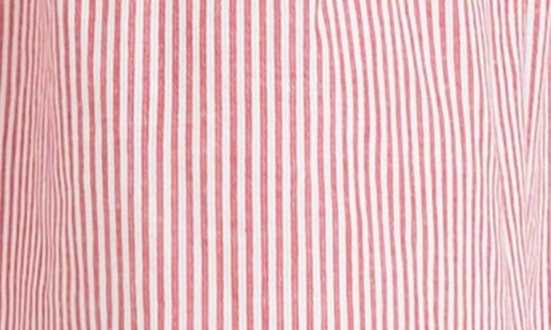 Shop Seraphine Stripe Cotton Maternity/nursing Midi Sundress In Red/ White