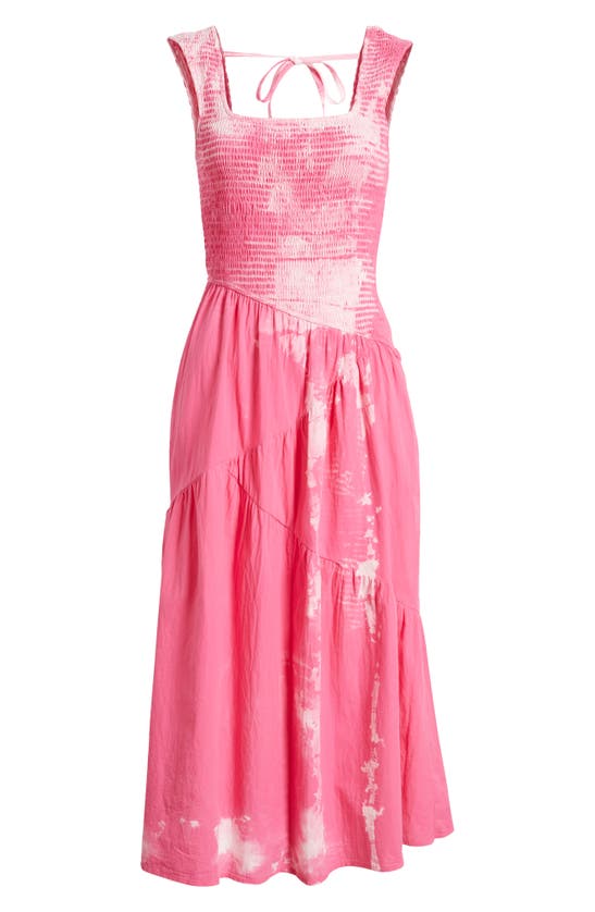Shop Nikki Lund Kai Smocked Sleeveless Maxi Dress In Pink