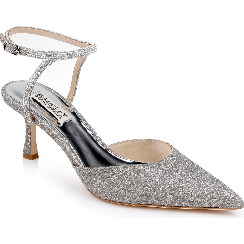 Badgley Mischka Collection Kamilah Ankle Strap Pump In Silver Antique