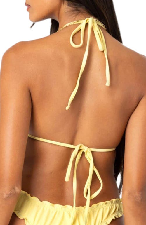 Shop Edikted Golden Ruffle Edge Triangle Bikini Top In Yellow