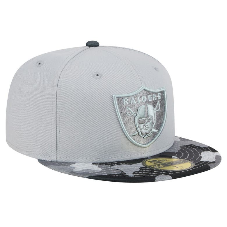Shop New Era Gray Las Vegas Raiders Active Camo 59fifty Fitted Hat