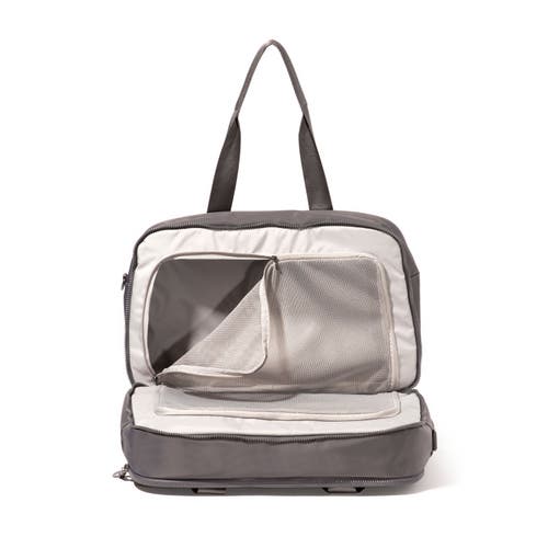 Baggallini Getaway Split Case Duffle Bag In Smoke Twill