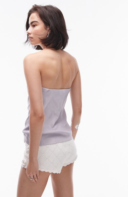 Shop Topshop Satin Bandeau Top In Lilac