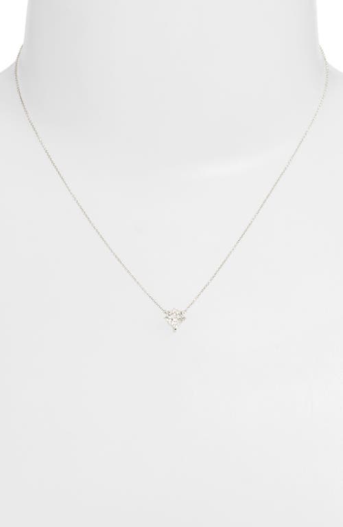 Shop Lightbox 1-carat Princess Cut Lab-grown Diamond Pendant Necklace In White/14k White Gold