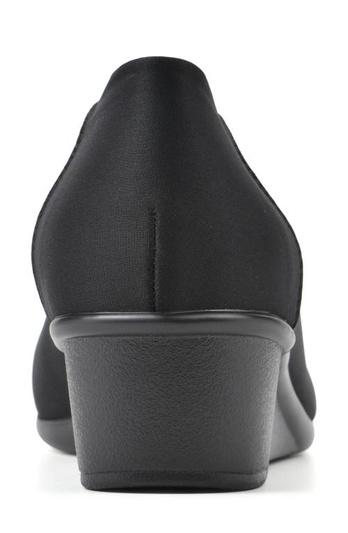 Cliffs By White Mountain Boldness Womens Solid Man Made Wedge Heels In Black/nylon