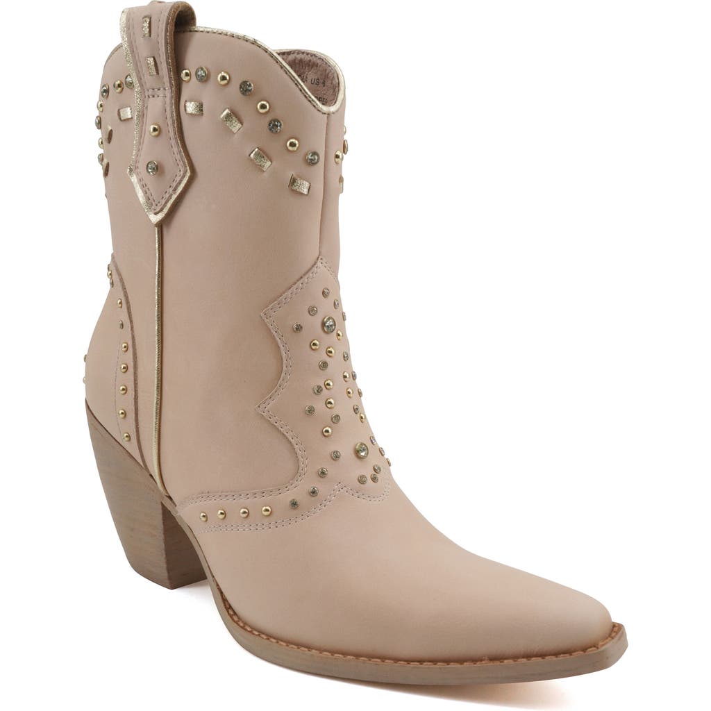 ZIGI Angola Studded Western Boot in Pink Leather 