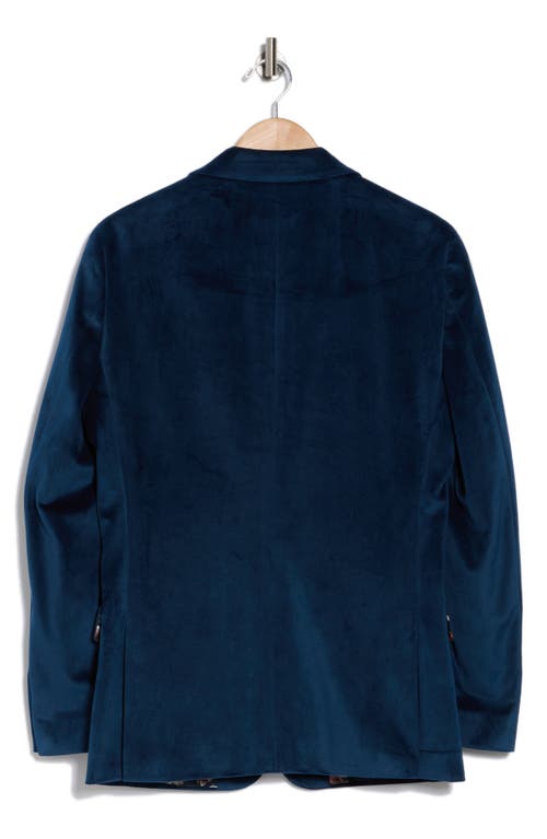 Original Penguin Two-button Velvet Dinner Jacket In Blue Velvet