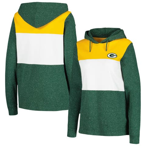 Women's Antigua Cream/Green Green Bay Packers Avenue Raglan Pullover  Sweatshirt