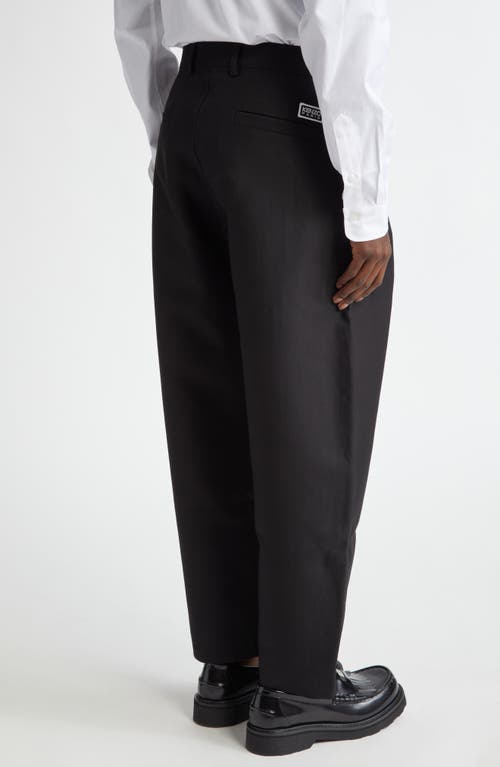 Shop Kenzo Tapered Cotton Workwear Pants In Black