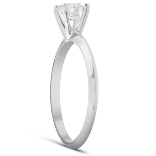 Bliss Diamond Vvs1 1/3ct Round Solitaire Diamond Engagement Ring 14k Gold In 14k White Gold