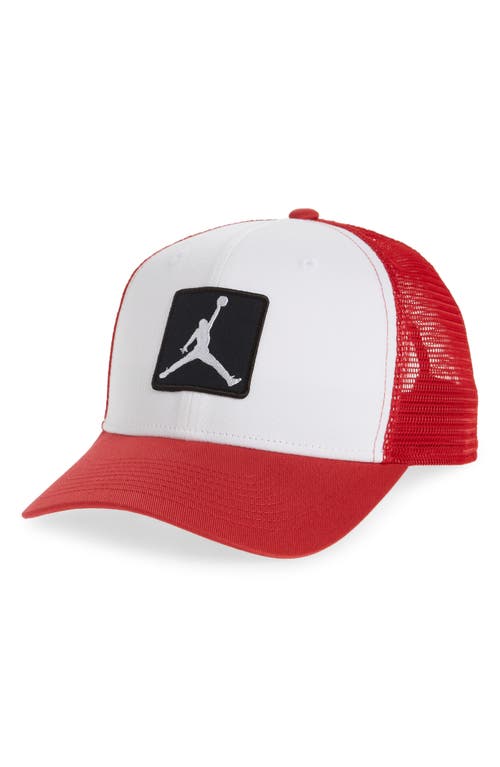 Shop Jordan Rise Structured Snapback Baseball Cap In White/gym Red/white