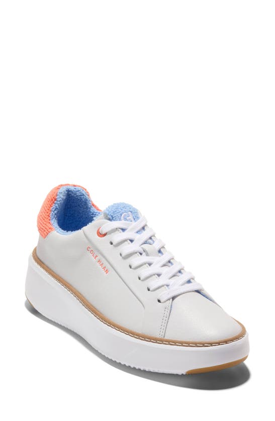 Shop Cole Haan Grandpro Topspin Platform Sneaker In Optic White Tumbled L