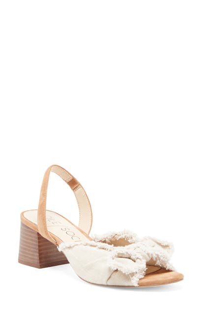 Click to view more detailed imagery on our partner's website Sole Society Shawntae Slingback Sandal In Cream/ New Tan Suede