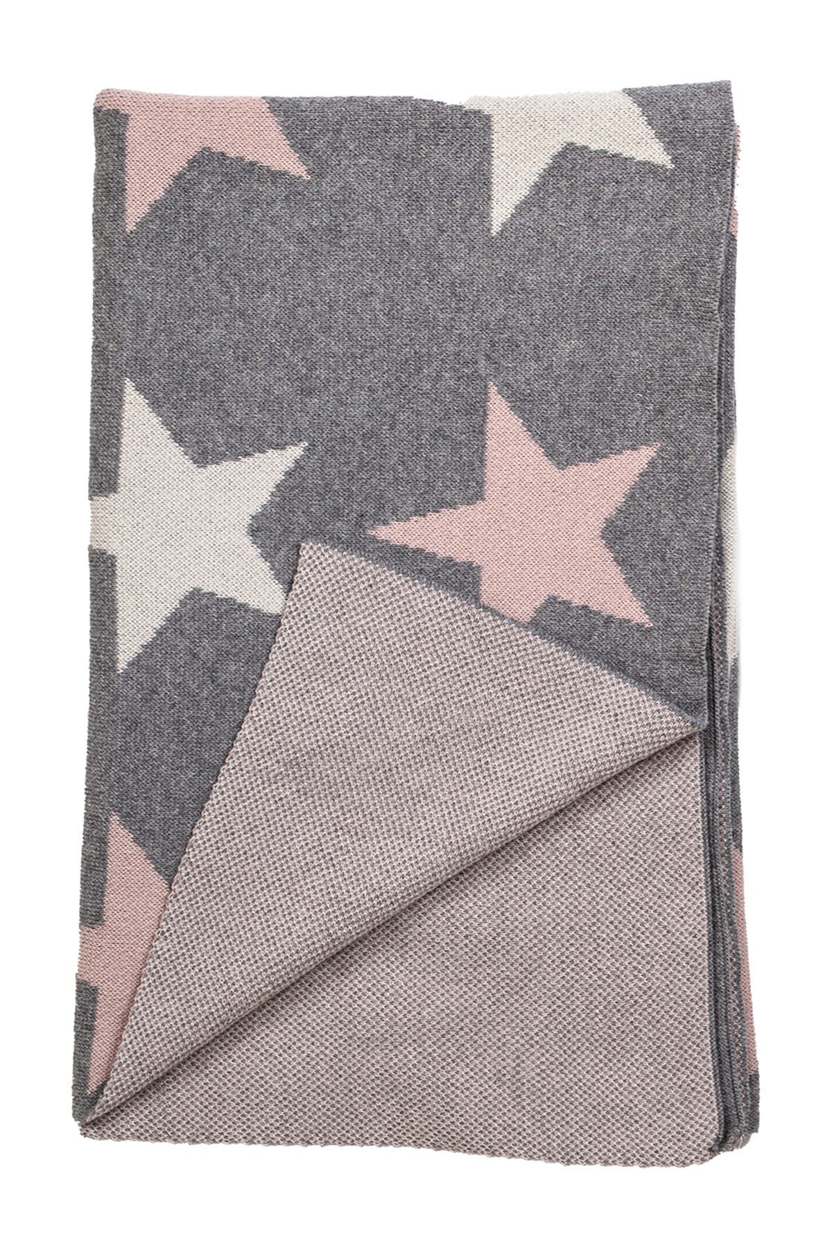 Parkland Collection Twinkle Stars Transitional Light Grey Knitted 32" X 40" Baby Blanket In Light/pastel Grey