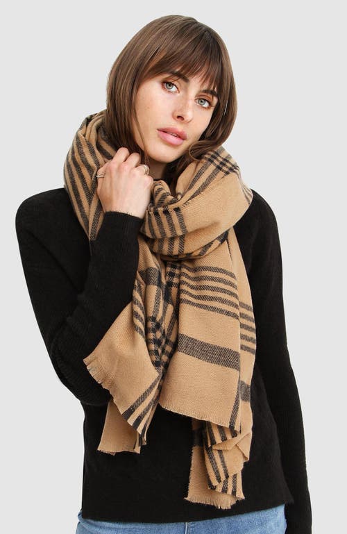 Shop Belle & Bloom Panorama Check Scarf In Camel