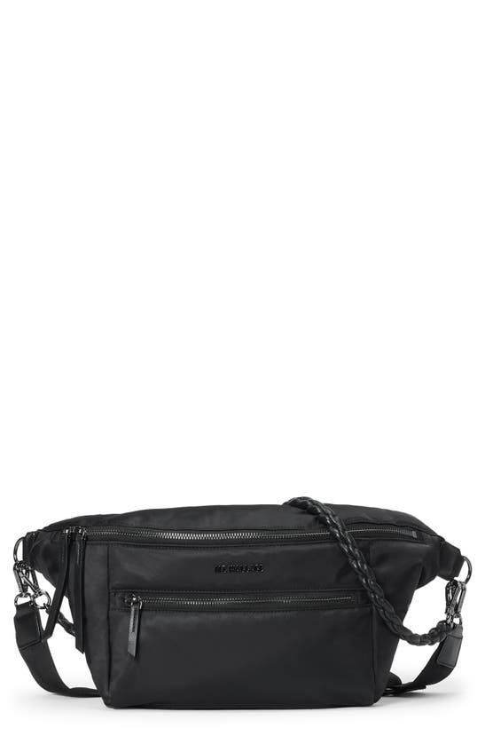 Mz Wallace Bowery Transit Nylon Sling Backpack In Black/gunmetal | ModeSens