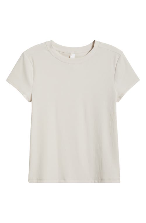 Shop Zella Go-to Rib T-shirt In Grey Moonbeam