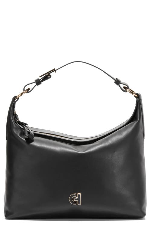 Shop Cole Haan Kamila Leather Hobo Bag In Black