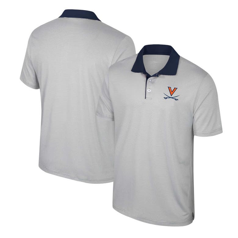 Shop Colosseum Gray Virginia Cavaliers Tuck Striped Polo