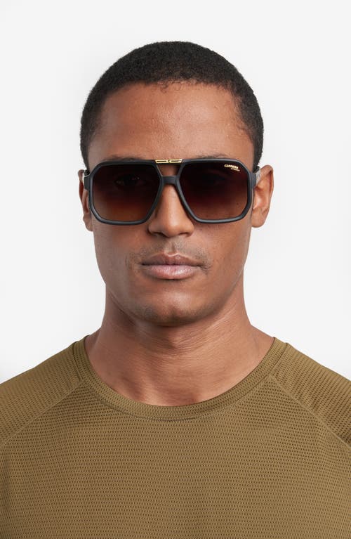 Shop Carrera Eyewear Victory 60mm Gradient Aviator Sunglasses In Matte Black/brown Shaded Ar