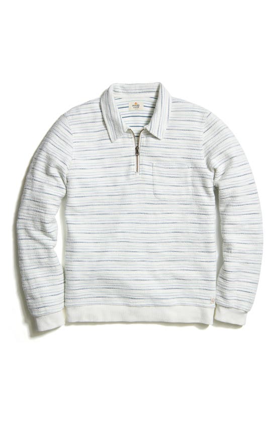 Shop Marine Layer Textured Stripe Pullover Sweater In Natural Cool Stripe