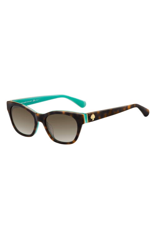 Shop Kate Spade New York Jerris 50mm Cat Eye Sunglasses In Havana/blue