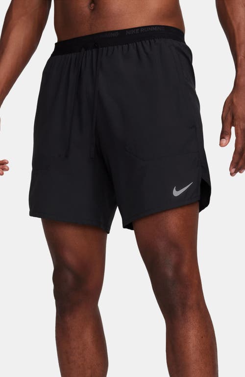 Nike Men's Stride Dri-fit 5" 2-in-1 Running Shorts In Black/black/silver
