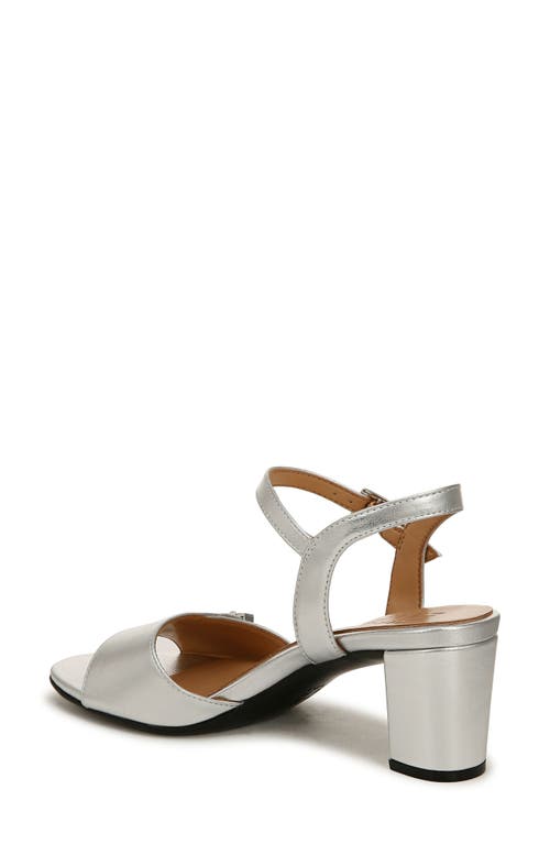 Naturalizer Bristol-ornament Ankle Strap Block Heel Sandals In Metallic