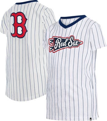 Men's New Era Boston Red Sox Throwback Dark Grey Heather Pinstriped Jersey  Shirt