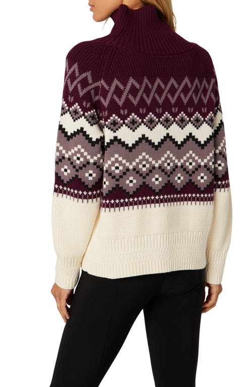 Shop Alp N Rock Leighton Oversize Fair Isle Mock Neck Sweater In Purple