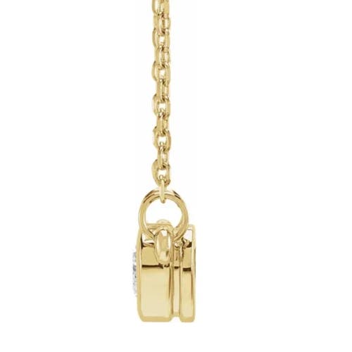 Bliss Diamond 3/8ct Bezel Solitaire Heart Shape Diamond 14k Gold Lab Grown Necklace In 14k Yellow Gold