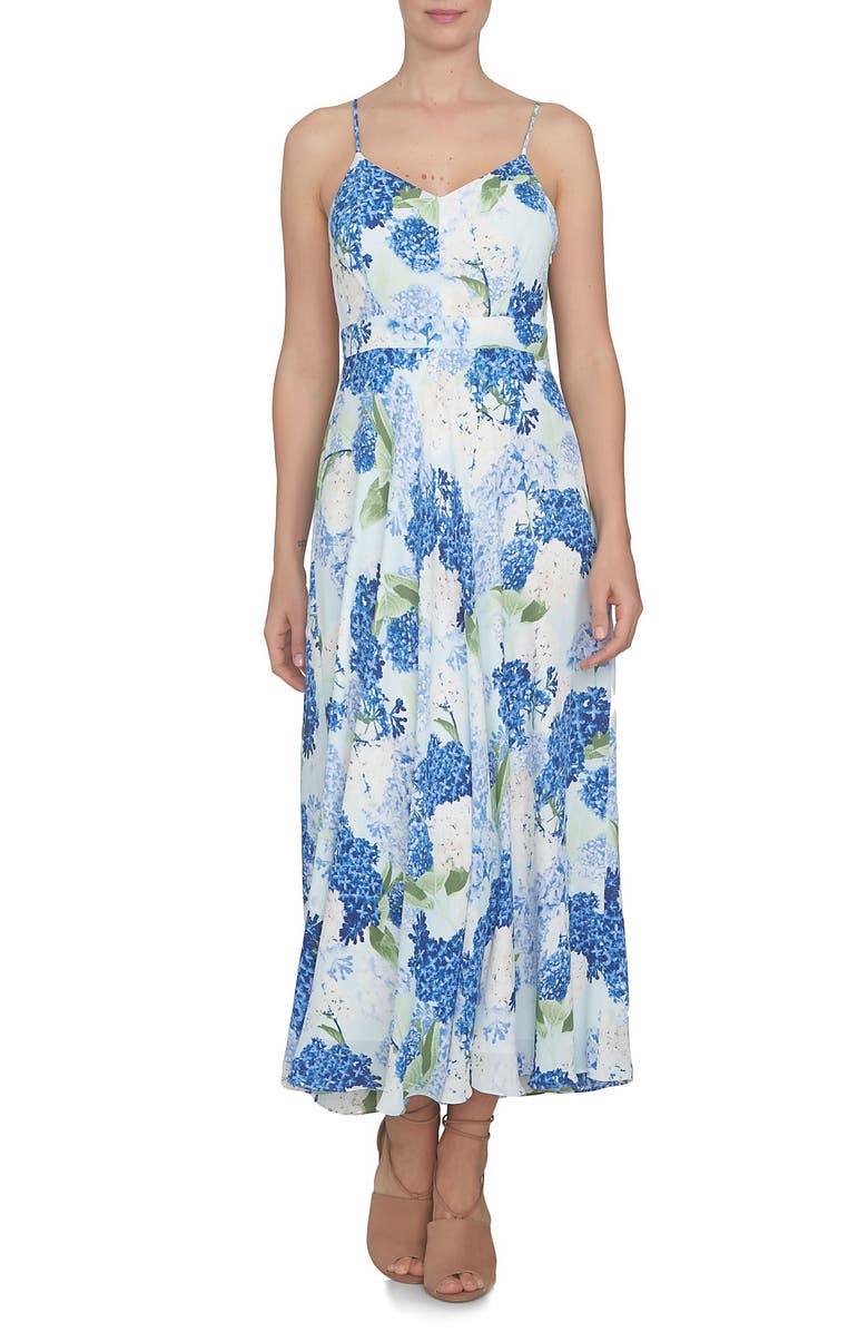 CeCe Hydrangea Print A-Line Maxi Dress | Nordstrom