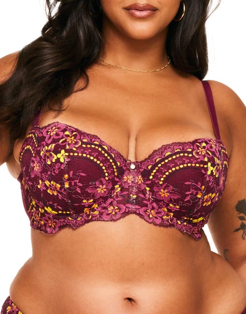 Shop Adore Me Nicholette Contour Balconette Bra In Floral Red