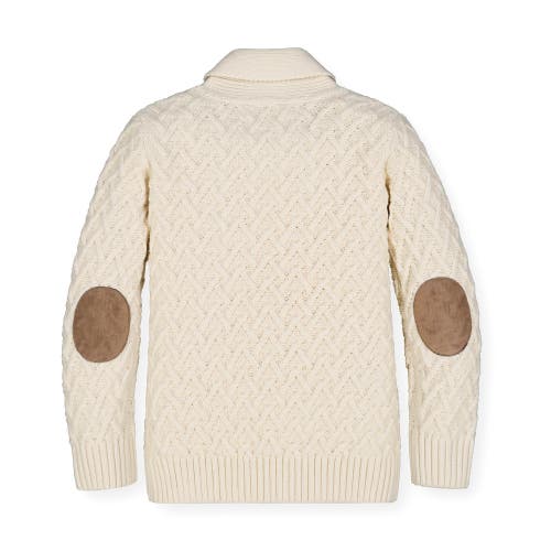 Shop Hope & Henry Boys' Shawl Collar Sweater, Kids In Ivory Herringbone Cable