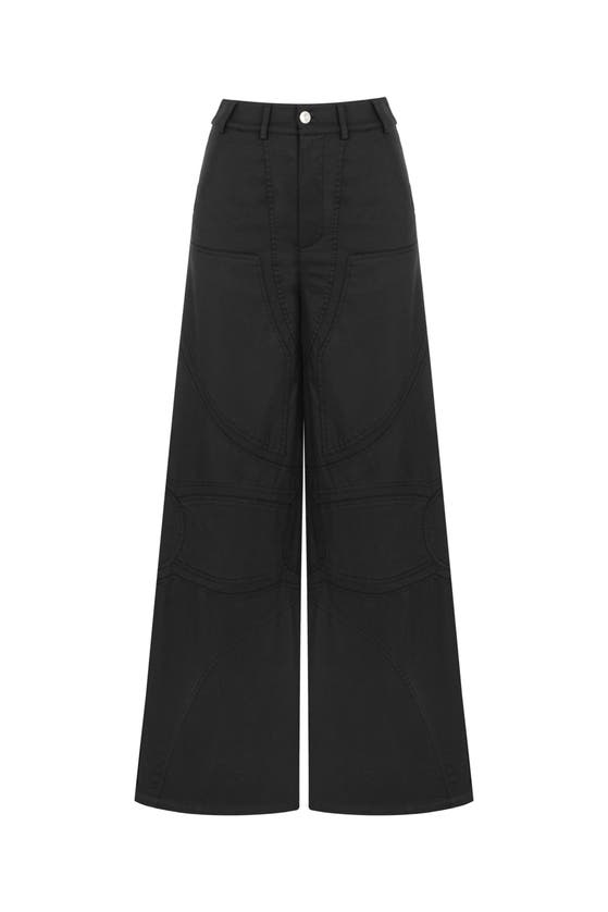 Shop Nocturne Contrast Top Stitching Pants In Black