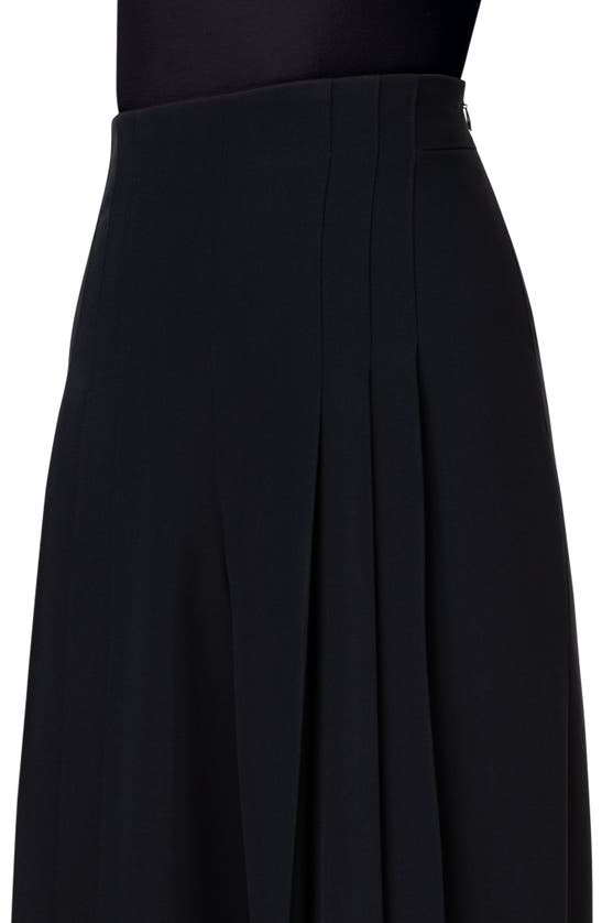 Shop Akris Miyuki Wide Leg Pleated Techno Twill Pants In Black