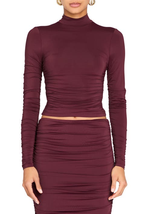 Ser.o.ya Dulcie Ruched Top In Merlot