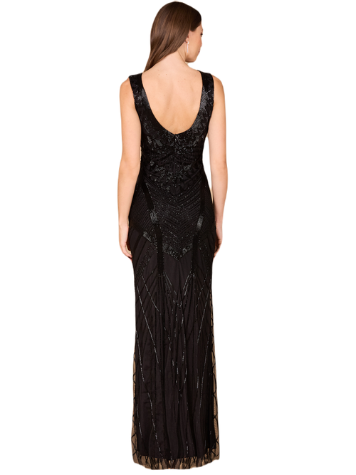 Shop Lara New York Fitted Dress With Tonal Beading In Black